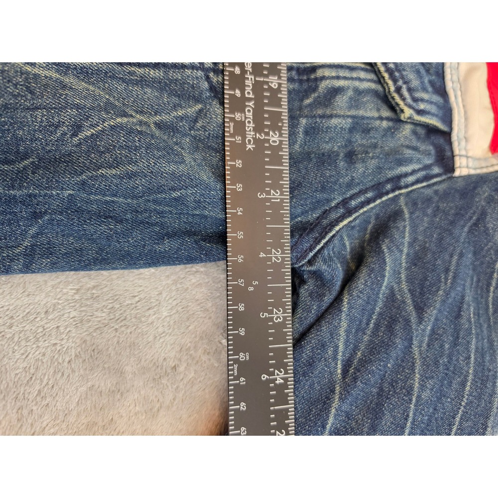 Unbranded American Flag Denim Moto Jacket Blue Stars Stripes Zipper Cuff 3XL - Picture 7 of 7